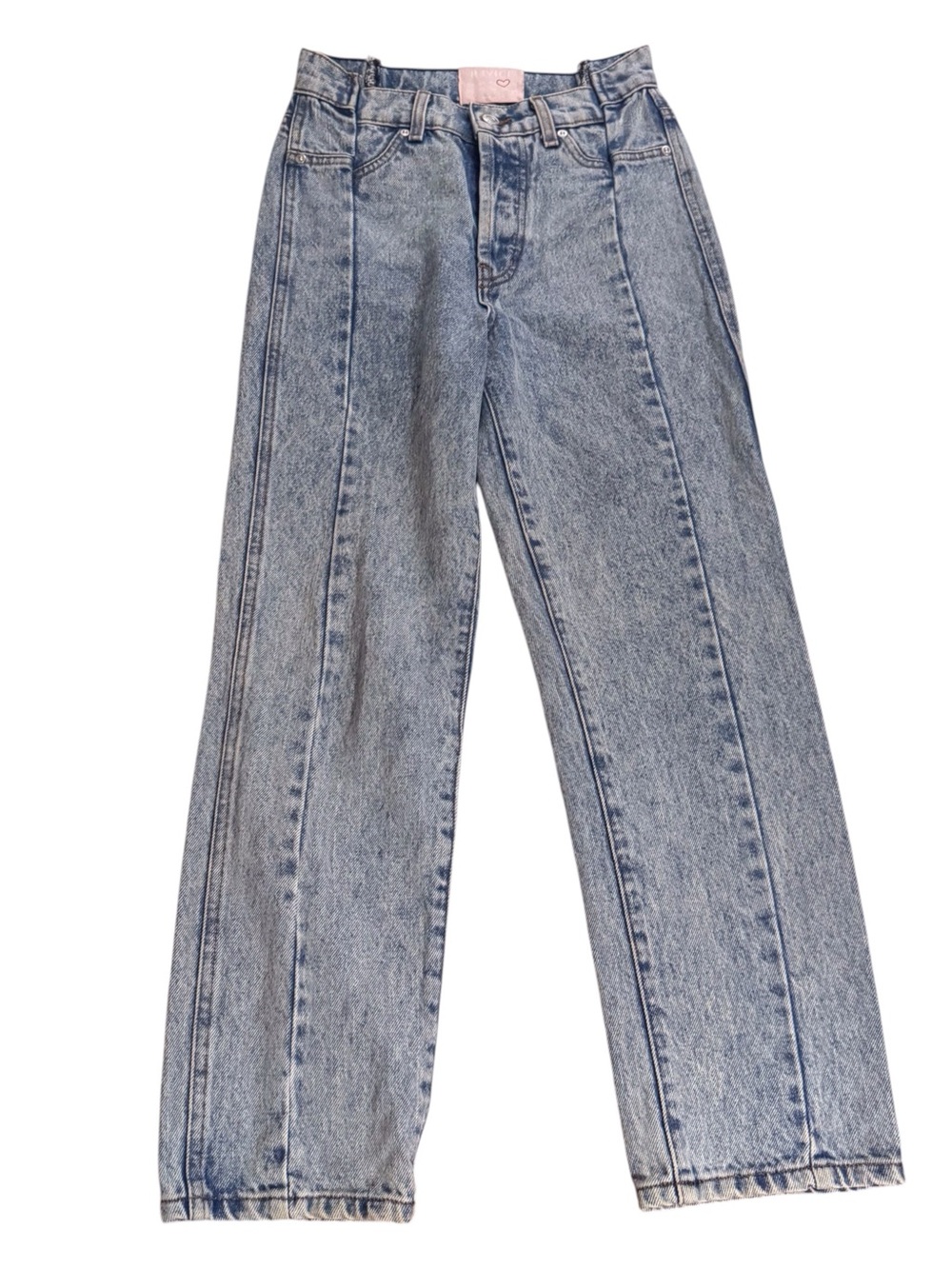 Revice Size 26 Blue Gemini Different Views Jeans Button Fly Cotton Boho Cropped